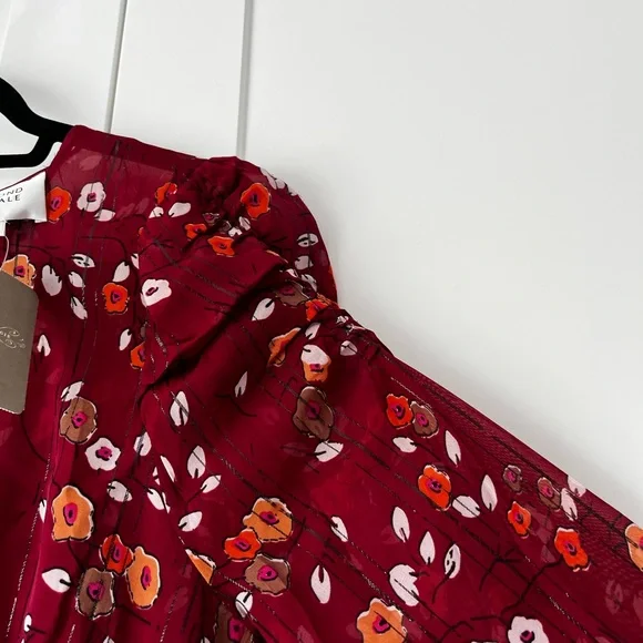 Second Female Anthropologie Silk Mix Maxi Dress Size L - Picture 11 of 13